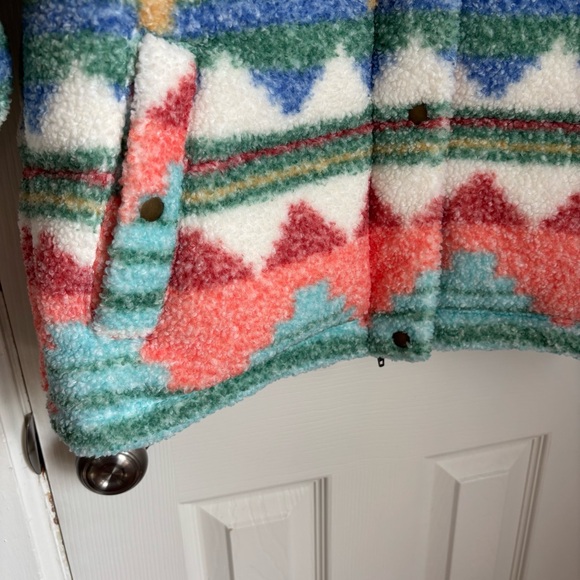 Kimes Ranch Jaycee Sherpa Puffer Jacket Coat Multicolor Southwest Pattern Medium - Picture 7 of 15